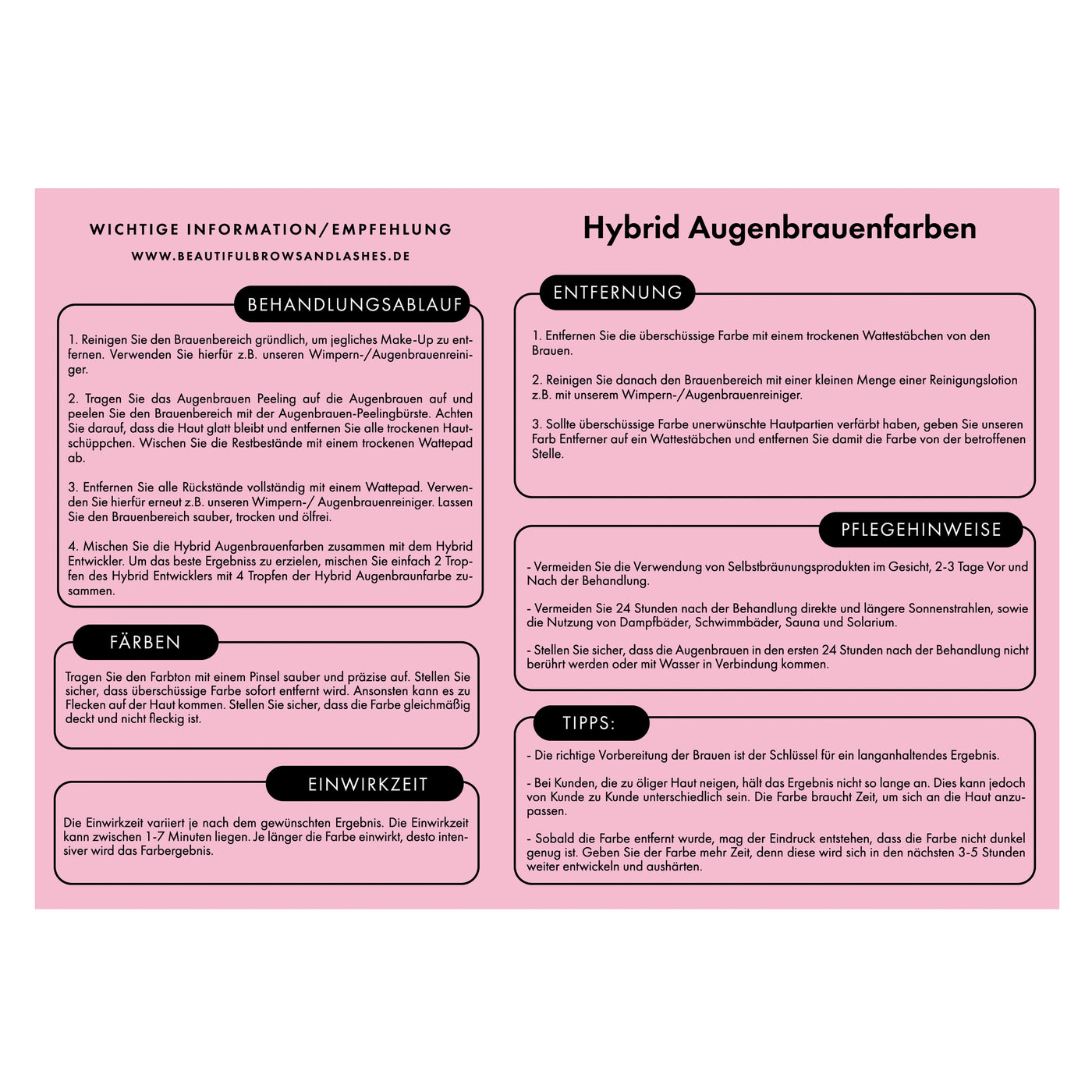 Hybrid Wimpern-/Augenbrauenfarben - beidseitiger Flyer