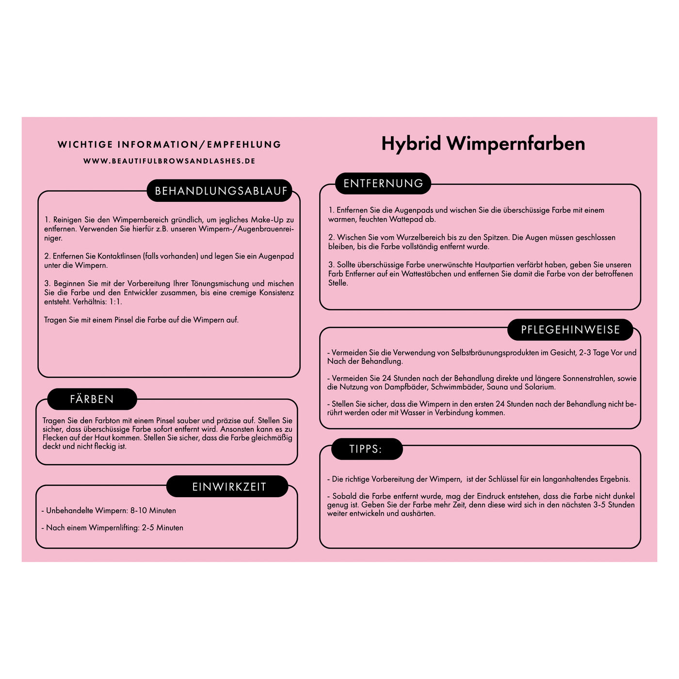 Hybrid Wimpern-/Augenbrauenfarben - beidseitiger Flyer