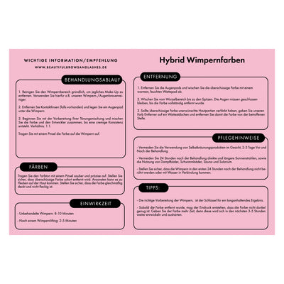 Hybrid Wimpern-/Augenbrauenfarben - beidseitiger Flyer